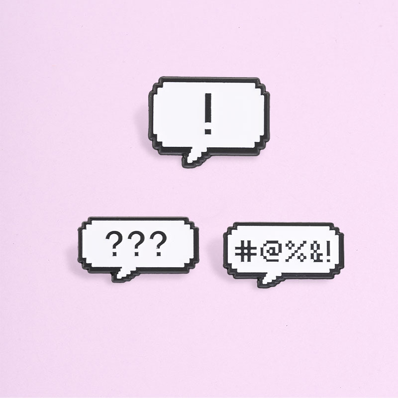 Retro Gaming Meme - Retro Pixel Chat Bubble Enamel Pin