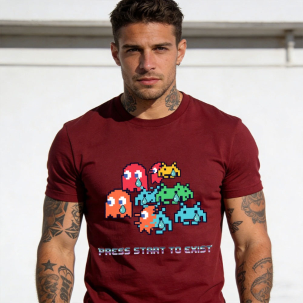 Press Start To Exist Funny Ret - Retro Gaming Meme recension och pris