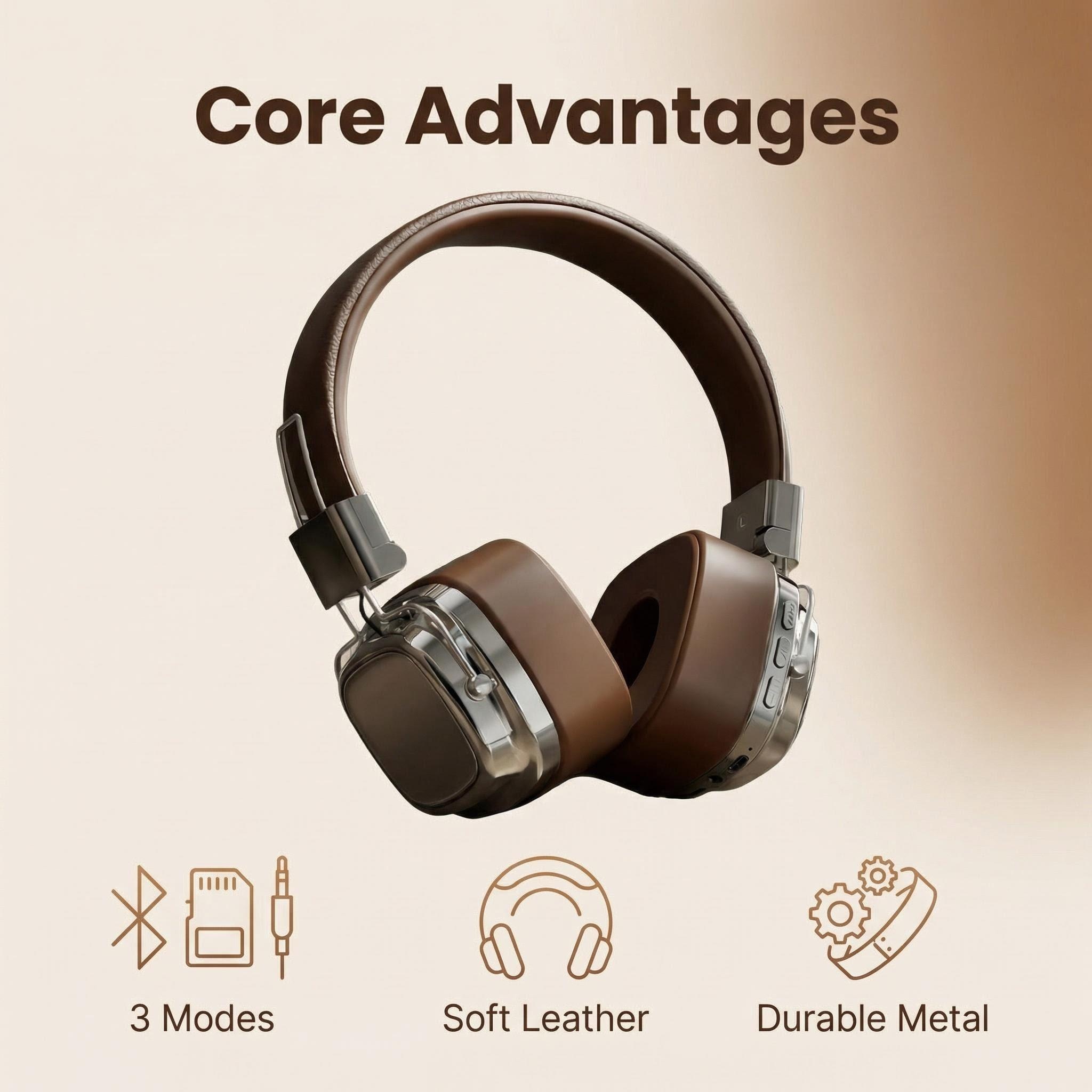 Retro Leather Over-ear Headpho - Retro Gaming Headset recension och pris