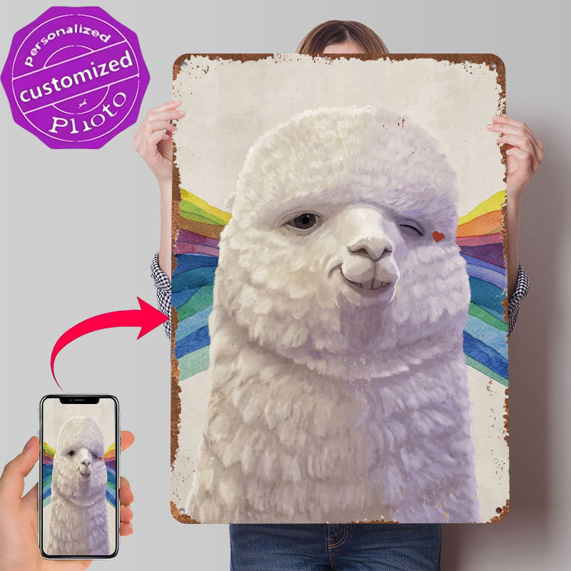 Winking Alpaca Meme Tinplate P - Retro Gaming Meme recension och pris