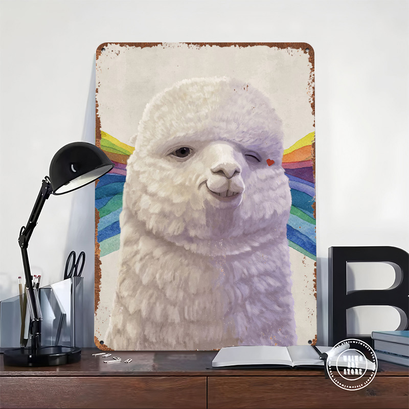 Winking Alpaca Meme Tinplate P - Retro Gaming Meme recension och pris