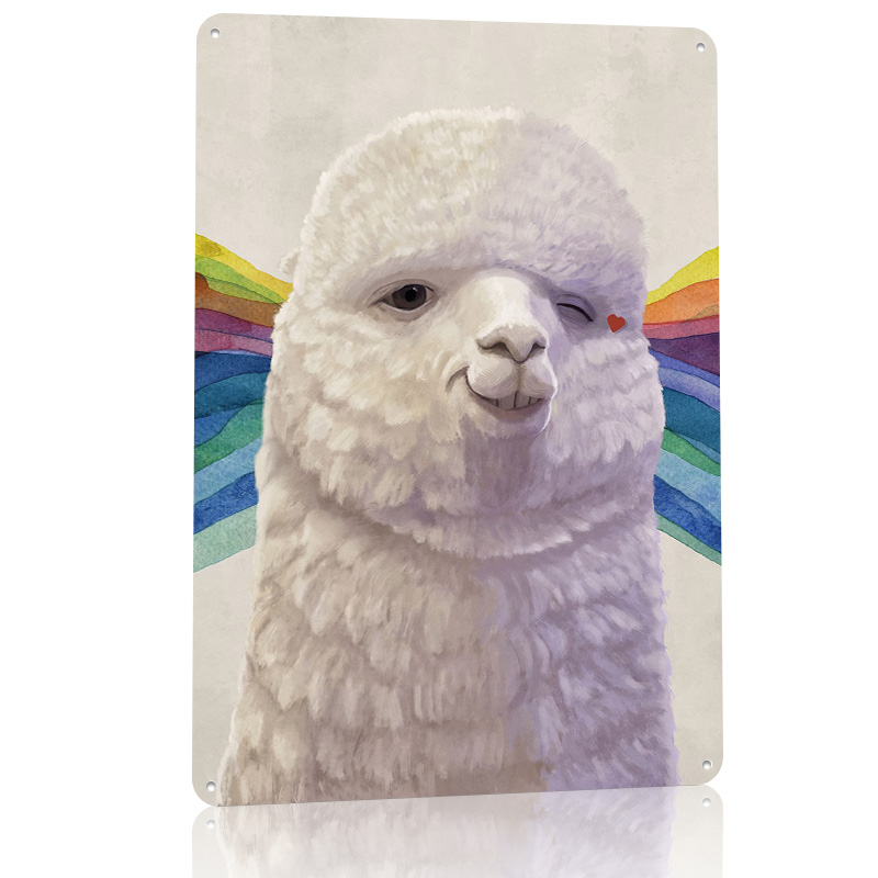 Winking Alpaca Meme Tinplate P - Retro Gaming Meme recension och pris