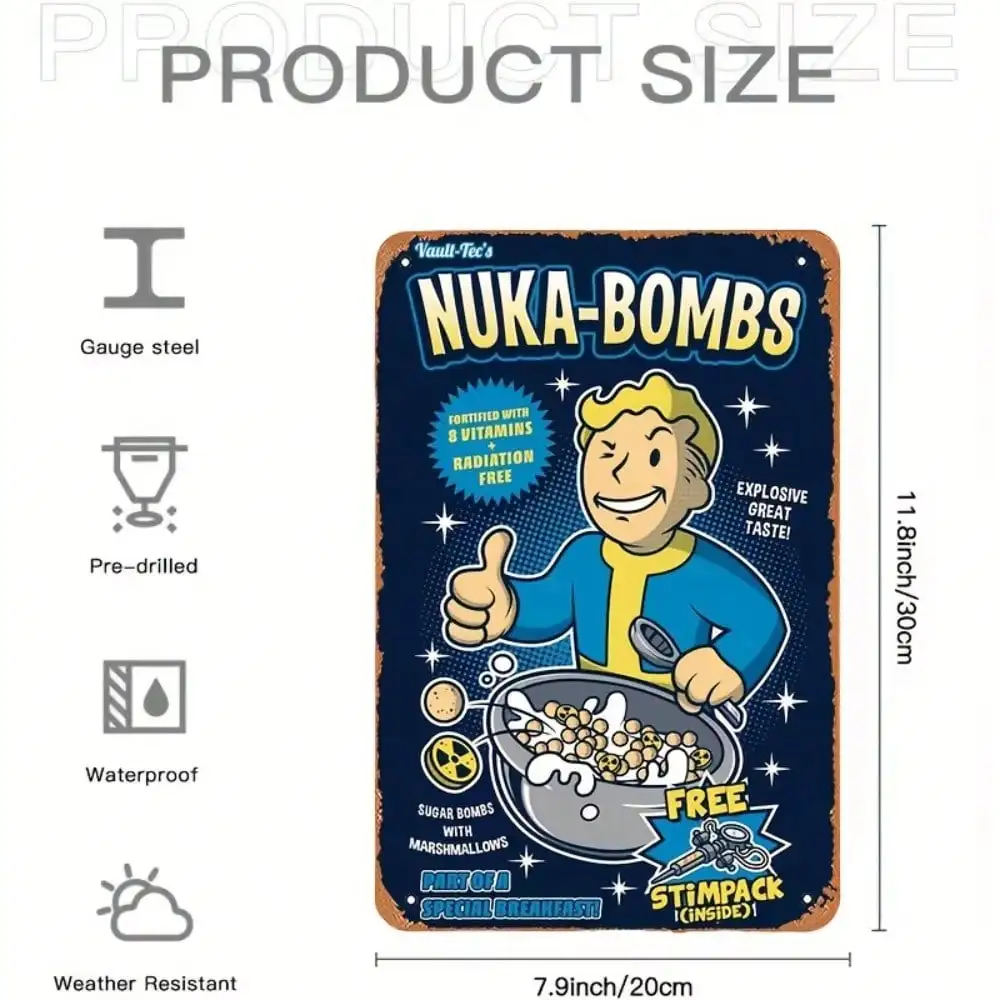 Vault-Tec Nuka-Bombs Metal Wal - Retro Gaming Vault recension och pris