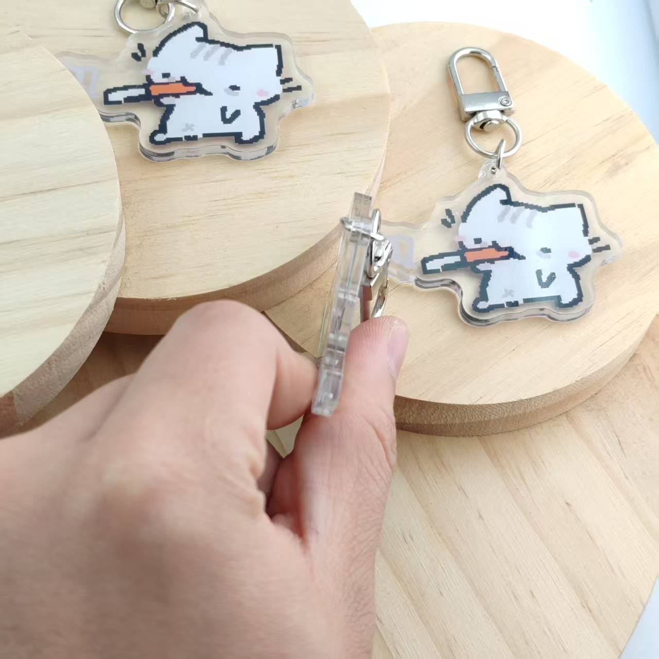 2d Flat Pixel Cat Keychain - G - Retro Gaming Gifts recension och pris