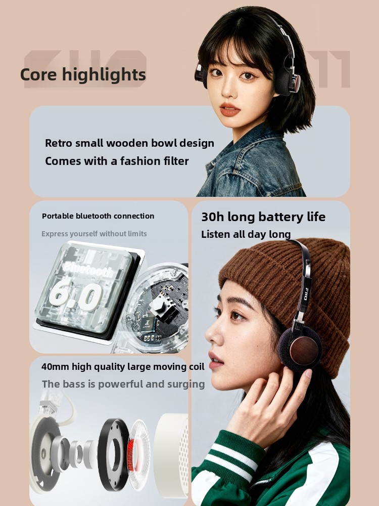 FiiO EH11 Wireless Headphones  - Retro Gaming Headset recension och pris
